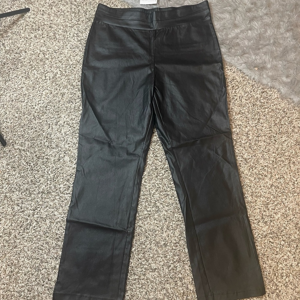 New York & Company Black Faux Leather Leggings Women’s Size XXL 2X New With Tags - Picture 2 of 13